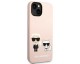 Husa Spate Karl Lagerfeld Compatibila Cu iPhone 14 Plus, Silicone Karl Choupette Magsafe, Roz - 9078126