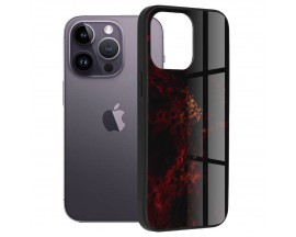 Husa Spate Premium Upzz Techsuit Glaze, Compatibila Cu iPhone 14 Pro Max, Red Nebula