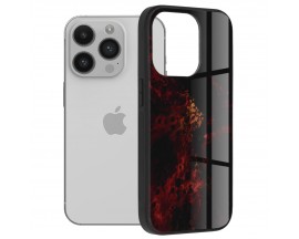Husa Spate Premium Upzz Techsuit Glaze, Compatibila Cu iPhone 14 Pro, Red Nebula