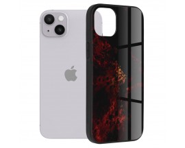 Husa Spate Premium Upzz Techsuit Glaze, Compatibila Cu iPhone 14, Red Nebula