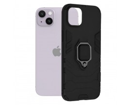 Husa Spate Upzz Techsuit Shield Cu Inel Metalic, Compatibila Cu iPhone 14 Plus, Negru