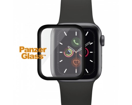 Folie de protectie PanzerGlass din sticla pentru Apple Watch Series 4/5/ 6/SE , 44mm, Transparenta / Rama Neagra