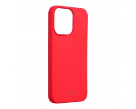 Husa Spate Roar Colorful Jelly, Compatibila Cu iPhone 14, Silicon Soft, Roz Aprins