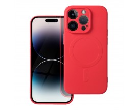 Husa Spate Upzz Magsafe Compatibila Cu iPhone 14 Pro, Microfibra La Interior, Red