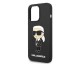 Husa Karl Lagerfeld Compatibila Cu iPhone 14 Pro, Silicone Ikonik Cu Functie Magsafe, Negru - KLHMP14LSNIKBCK
