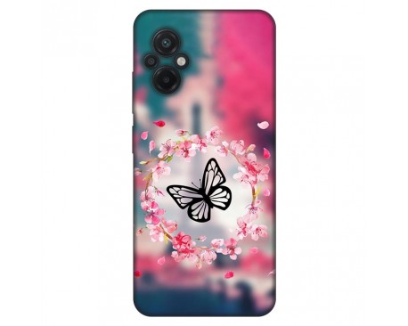 Husa Silicon Soft Upzz Print, Compatibila Cu Xiaomi Poco M5, Butterfly