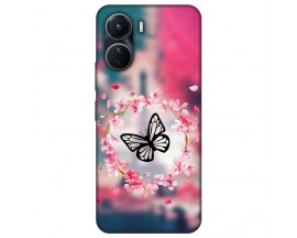 Husa Silicon Soft Upzz Print, Compatibila Cu Vivo Y16, Butterfly