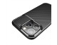 Husa Spate Upzz Rugged Carbon New Auto Focus Pentru iPhone 13, Silicon, Negru