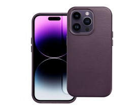 Husa Upzz Leather Cu Functie Magsafe Compatibila Cu iPhone 14 Pro, Dark Violet