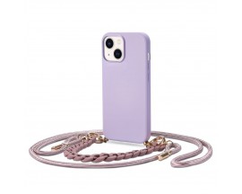 Carcasa cu snur TECH-PROTECT Icon Chain compatibila cu iPhone 14, Violet