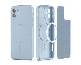 Husa Spate Tech Protect Icon Cu Functie MagSafe  Compatibila Cu iPhone 11, Alcantara La Interior, Sky Blue