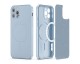 Husa Spate Tech Protect Icon Cu Functie MagSafe  Compatibila Cu iPhone 12 Pro Max, Alcantara La Interior, Sky Blue