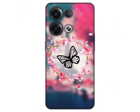 Husa Silicon Soft Upzz Print, Compatibila Cu Oppo Reno 8, Butterfly
