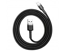 Cablu Date Baseus Cafule Usb - Lightning , 2.4A Compatibil Cu Dispozitive Apple, Lungime 1M, Gri - CALKLF-BG1