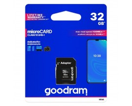 Card Microsd SD Goodram 32gb, Hc  Uhs-i ,clasa 10, 100mb/s ,adaptor Sd