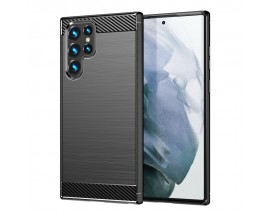 Husa Spate Upzz Carbon Pro  Pentru Samsung Galaxy S23 Ultra, Silicon, Negru