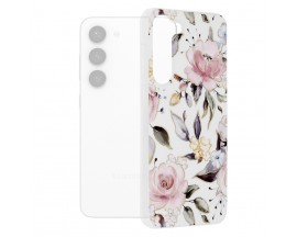 Husa Silicon Upzz Tech Marble Series, Compatibila Cu Samsung Galaxy S23 Plus, Chloe White