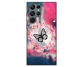 Husa Silicon Soft Upzz Print, Compatibila Cu Samsung Galaxy S23 Ultra, Butterfly