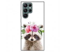 Husa Silicon Soft Upzz Print, Compatibila Cu Samsung Galaxy S23 Ultra, Cute Raccoon
