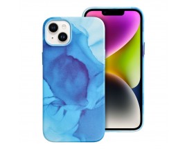 Husa Upzz Leather Cu Functie Magsafe Compatibila Cu iPhone 14 Plus, Blue Splash