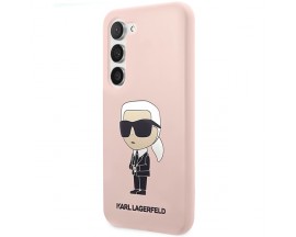 Husa Spate Karl Lagerfeld Compatibila Cu Samsung Galaxy S23, Colectia Silicone Ikonik Karl, Roz