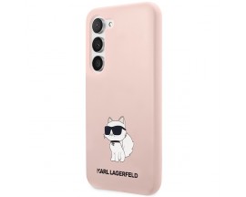 Husa Spate Karl Lagerfeld Compatibila Cu Samsung Galaxy S23, Colectia Silicone Choupette, Roz