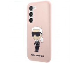 Husa Spate Karl Lagerfeld Compatibila Cu Samsung Galaxy S23 Plus, Colectia Silicone Ikonik Karl, Roz