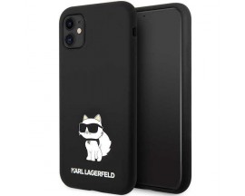 Husa Spate Karl Lagerfeld Compatibila Cu iPhone 11, Colectia Silicone Choupette, Silicon, Negru - KLHCN61SNCHBCK