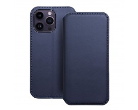 Husa Flip Carte UPzz Dual Pocket Compatibila Cu iPhone 14 Pro Max, Piele Ecologica, Navy Blue