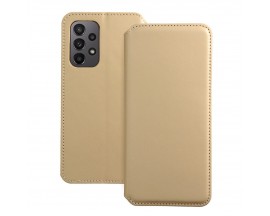 Husa Flip Carte UPzz Dual Pocket Compatibila Cu Samsung Galaxy A23 5G, Piele Ecologica, Auriu