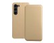 Husa Flip Carte UPzz Dual Pocket Compatibila Cu Samsung Galaxy S21 FE, Piele Ecologica, Gold