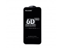 Folie Sticla Securizata 6d Upzz Veason Pro Compatibila Cu iPhone 12 / 12 Pro, Transparenta Cu Rama Neagra