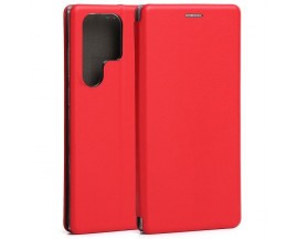 Husa Flip Carte Cu Magnet Lux Upzz Compatibila Cu Samsung Galaxy S23 Ultra, Piele Ecologica, Red