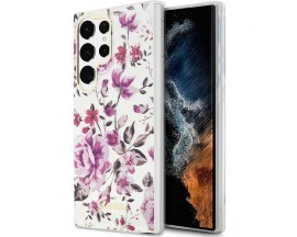 Husa Spate Guess Compatibila Cu Samsung Galaxy S23 Ultra, Colectia Flower White - 9117306