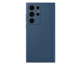 Husa UPzz Silicone Soft Silicon, Compatibila Cu Samsung Galaxy S23 Ultra, Interior Alcantara, Albastru