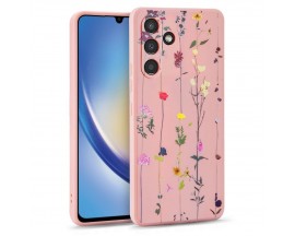 Husa Spate Tech Protect Mood, Compatibila Cu Samsung Galaxy A34 5g, Garden Pink