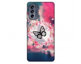 Husa Silicon Soft Upzz Print, Compatibila Cu Motorola Moto G62, Butterfly