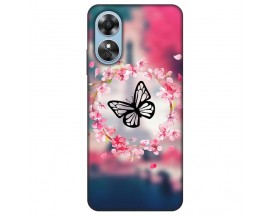 Husa Silicon Soft Upzz Print, Compatibila Cu Oppo A17, Butterfly