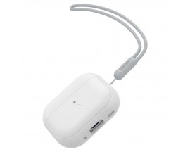 Husa Spigen Silicone Fit Strap  Compatibila Cu Airpods Pro 1 Si 2, White