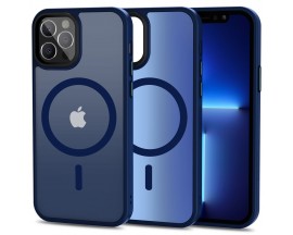 Husa Upzz Magmat, Compatibila Cu iPhone 12 / 12 Pro, Tehnologie Magsafe, Albastru Navy Matte