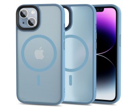 Husa Upzz Magmat, Compatibila Cu iPhone 14, Tehnologie Magsafe, Sierra Blue Matte