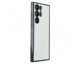 Husa Upzz Trend Electroplate, Compatibila Cu Samsung Galaxy S23 Ultra, Spate Transparent, Rama Neagra