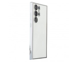 Husa Upzz Trend Electroplate, Compatibila Cu Samsung Galaxy S23 Ultra, Spate Transparent, Rama Silver