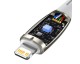 Cablu Date Incarcare Baseus Glimmer Usb-C La Lightning 20W, Textil , Lungime 1M, Alb