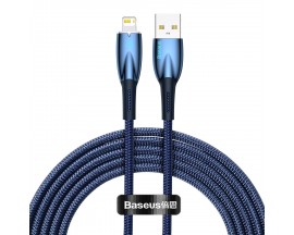 Cablu Date Incarcare Baseus Glimmer Usb La Lightning, Textil , Lungime 2M, Albastru