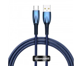 Cablu Date Incarcare Baseus Glimmer Usb La Usb-C, Putere 100W, Textil , Lungime 1M, Albastru