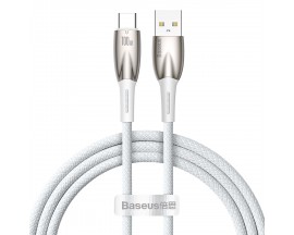 Cablu Date Incarcare Baseus Glimmer Usb La Usb-C, Putere 100W, Textil , Lungime 2M, Alb