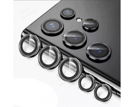 Protectie Individuala Pentru Camera, Aluminiu si Sticla Temperata Upzz Compatibila Cu Samsung Galaxy S23 Ultra, Negru