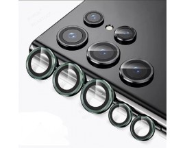 Protectie Individuala Pentru Camera, Aluminiu si Sticla Temperata Upzz Compatibila Cu Samsung Galaxy S23 Ultra, Verde