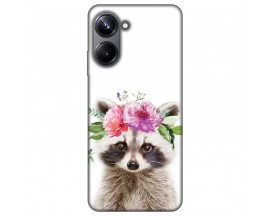 Husa Silicon Soft Upzz Print, Compatibila Cu Realme 10 Pro, Cute Raccoon